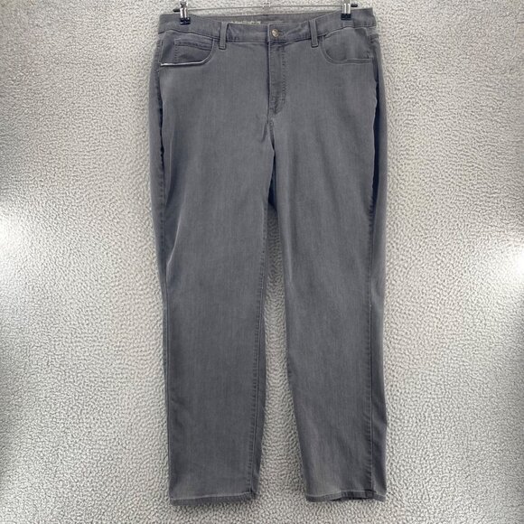 Talbots Jeans Women 16W Plus Gray Flawless High Waist Straight Leg Curvy Stretch - Picture 1 of 11